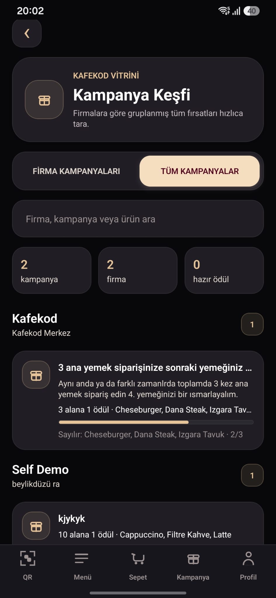 Genel kampanyalar ekran&imath;