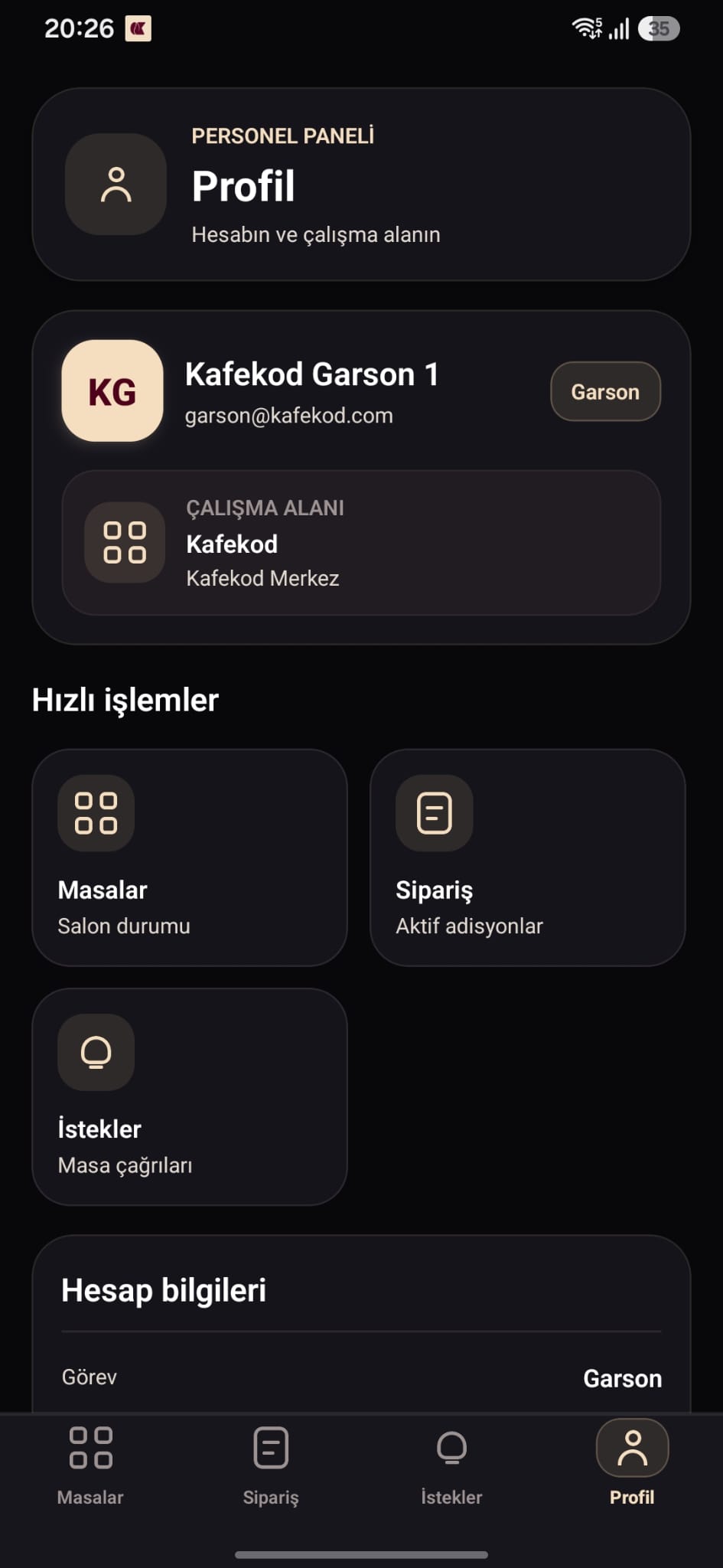 Garson profil ekran&imath;